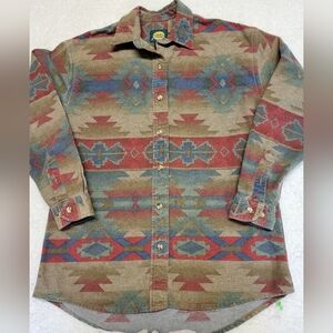 Cabela’s Southwestern Aztec Flannel Shirt Women’s M Cotton Western